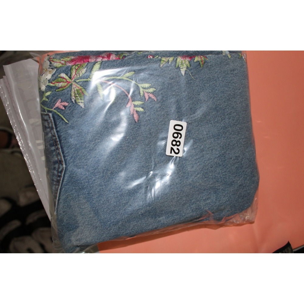 Topshop Moto Mom Jeans 25x32 Floral Hummingbird Embroidered High Rise No Stretch - Picture 12 of 12